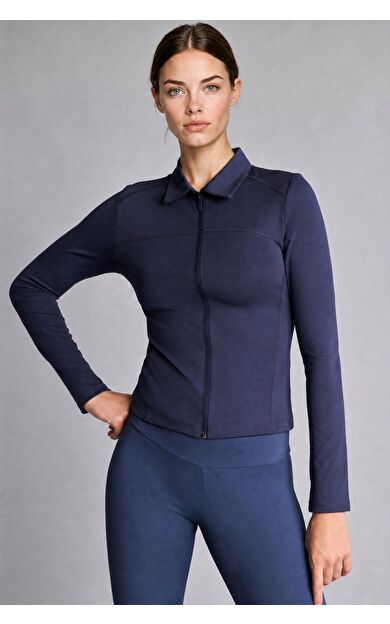 DeFacto Slim Fit Gömlek Yaka Fermuarlı Hırka