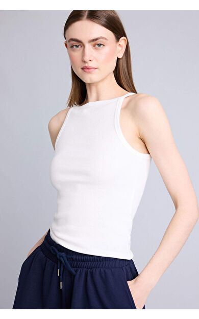 DeFacto Slım Fıt Basıc Düz Kayık Yaka Fitilli Kaşkorse Atlet