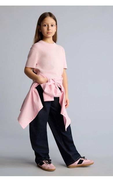 DeFacto Baggy Fıt Jean Pantolon Kız Çocuk Mavi H6075A826SPNM34