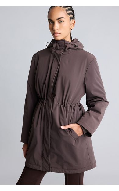 DeFacto Beli Büzgülü Regular Fit Kapüşonlu Parka Kahve