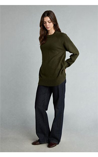 DeFacto Bisiklet Yaka Relax Fit Triko Tunik