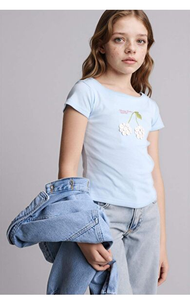 DeFacto Meyve Desenli Ribana Tişört Kız Çocuk