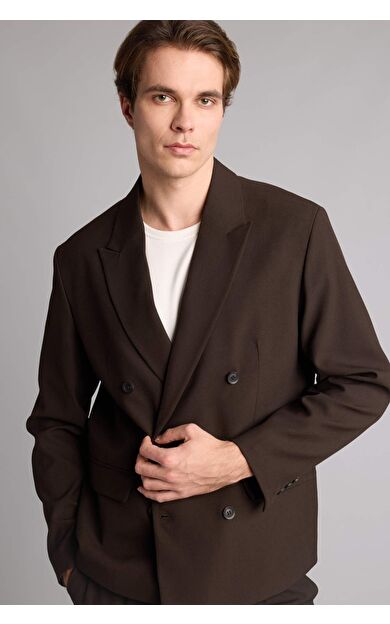 DeFacto Regular Fıt Ceket Yaka Blazer Ceket