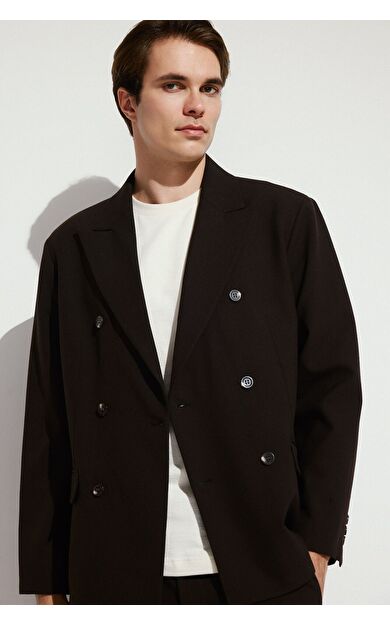 DeFacto Regular Fıt Ceket Yaka Blazer Ceket