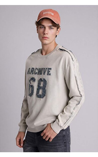 DeFacto Boxy Fıt Bisiklet Yaka Sweatshirt