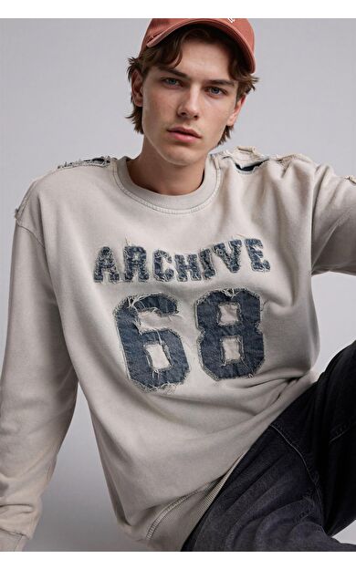 DeFacto Boxy Fıt Bisiklet Yaka Sweatshirt
