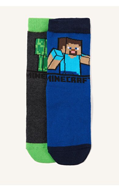 DeFacto Minecraft 2'li Pamuklu Uzun Çorap Erkek Çocuk