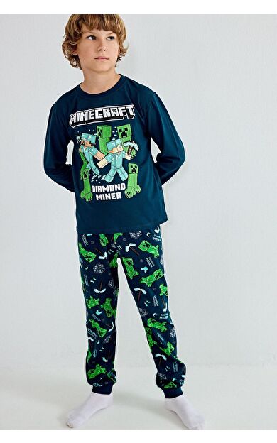 DeFacto Minecraft Regular Fıt 2'li Pijama Takımı Erkek Çocuk
