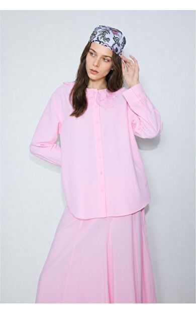 DeFacto Regular Fıt Poplin Uzun Kollu Tunik
