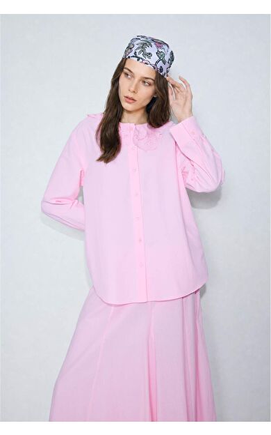 DeFacto Regular Fıt Poplin Uzun Kollu Tunik