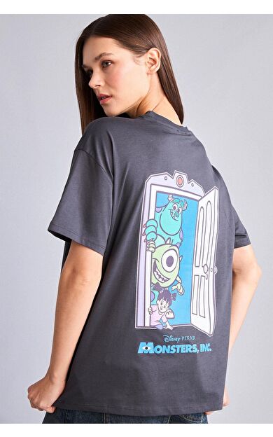 DeFacto Dısney Monsters, Inc.2 Oversıze Bisiklet Yaka Baskılı Kısa Kollu Tişört