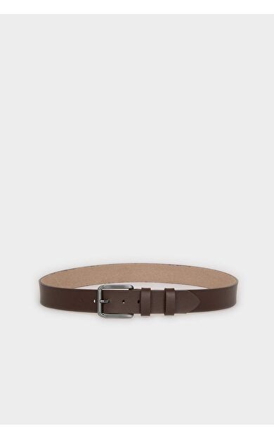 Erkek Dikdörtgen Toka Suni Deri Jean Kemeri