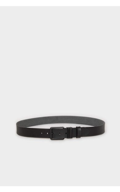 Erkek Dikdörtgen Toka Suni Deri Jean Kemeri