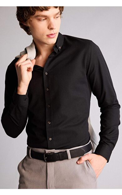 DeFacto Erkek Dikdörtgen Toka Suni Deri Jean Kemeri