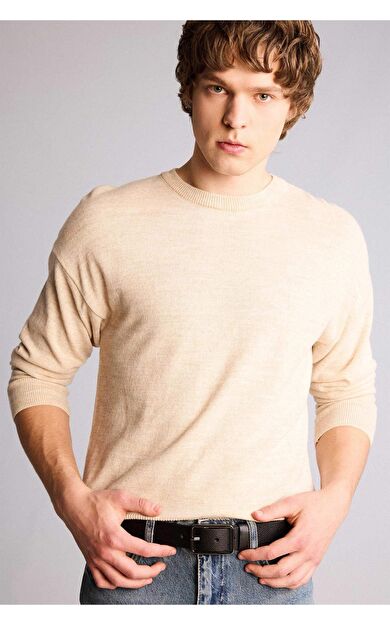 DeFacto Erkek Dikdörtgen Toka Suni Deri Jean Kemeri