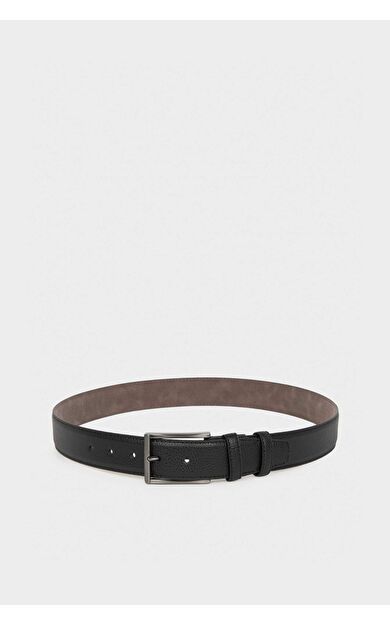 Erkek Dikdörtgen Toka Suni Deri Jean Kemeri