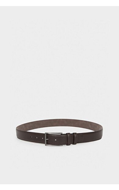 Erkek Dikdörtgen Toka Suni Deri Jean Kemeri