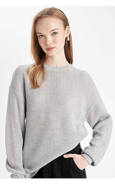 DeFacto Regular Fit Bisiklet Yaka Triko Kazak H6905AZ24WNGR253