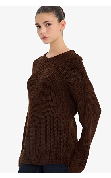 DeFacto Regular Fit Bisiklet Yaka Kazak
