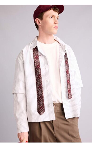 DeFacto Boxy Fıt Baskılı Uzun Kollu Gömlek