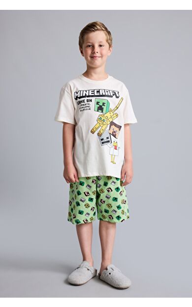DeFacto Minecraft Regular Fıt 2'li Pijama Takımı Erkek Çocuk