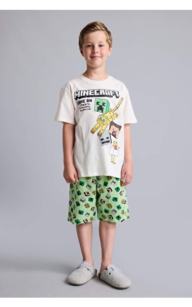 DeFacto Minecraft Regular Fıt 2'li Pijama Takımı Erkek Çocuk