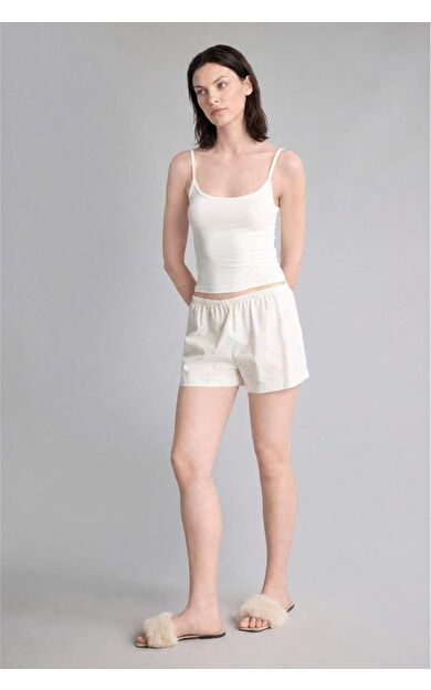DeFacto Regular Fıt Poplin Şortlu Pijama Alt