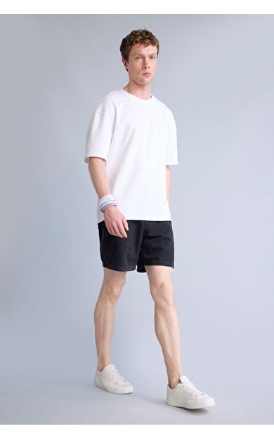 DeFacto Relax Fıt Beli Lastikli Bermuda Jean Şort
