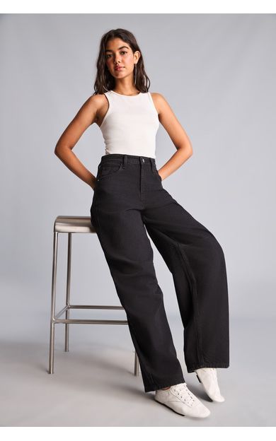 DeFacto Baggy Fit Yüksek Bel Geniş Paça Jean Pantolon