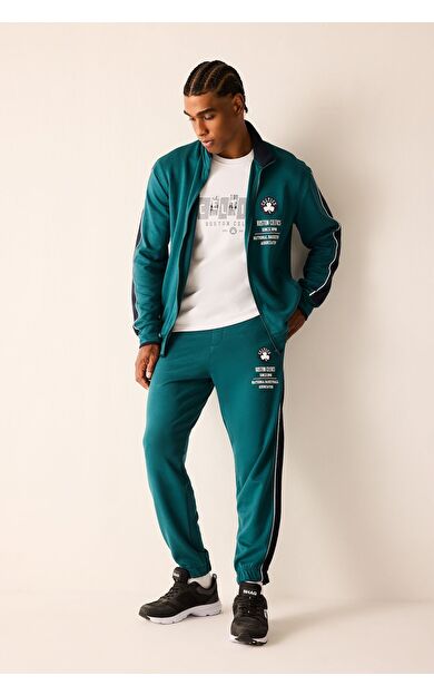 DeFacto NBA Boston Celtics Yan Şeritli Standart Fit Dalgıç Kumaş Jogger