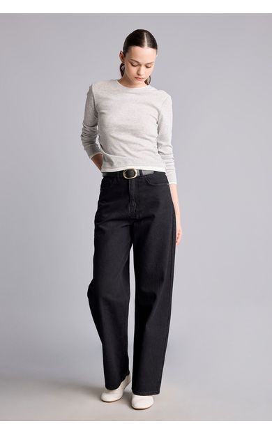 DeFacto Cepli Straight Fit Yüksek Bel Denim Pantolon