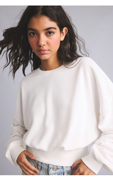 DeFacto Standart Fit Bisiklet Yaka Düşük Omuz Basic Sweatshirt