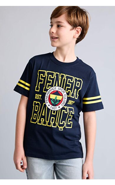 DeFacto Fenerbahçe New Regular Fıt Bisiklet Yaka Kısa Kollu Tişört Erkek Çocuk