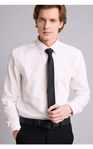 DeFacto Modern Fıt Polo Yaka Pamuklu Uzun Kollu Gömlek