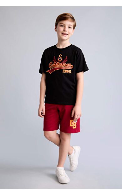 DeFacto Galatasaray Oversıze Baskılı Siyah Şort Erkek Çocuk