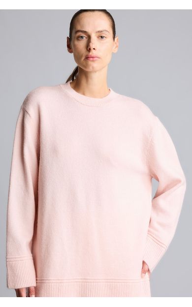 DeFacto Loose Fit Bisiklet Yaka Uzun Kollu Basic Triko Tişört Pembe