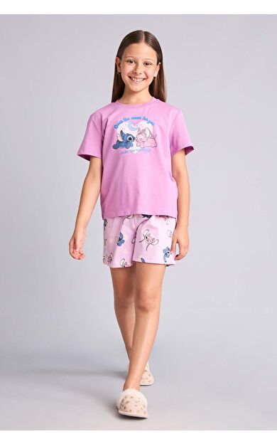 DeFacto Dısney Lılo & Stıtch Regular Fıt 2'li Pijama Takımı Kız Çocuk