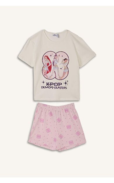 DeFacto Kpop - Demon Hunters Regular Fıt 2'li Pijama Takımı Kız Çocuk