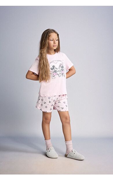 DeFacto Dısney Mıckey & Mınnıe Regular Fıt 2'li Pijama Takımı Kız Çocuk