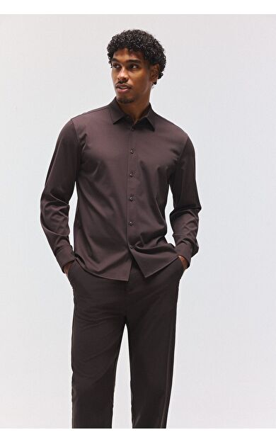 DeFacto Slim Fit Klasik Yaka Uzun Kollu Gömlek