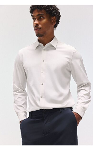 DeFacto Slim Fit Klasik Yaka Uzun Kollu Gömlek