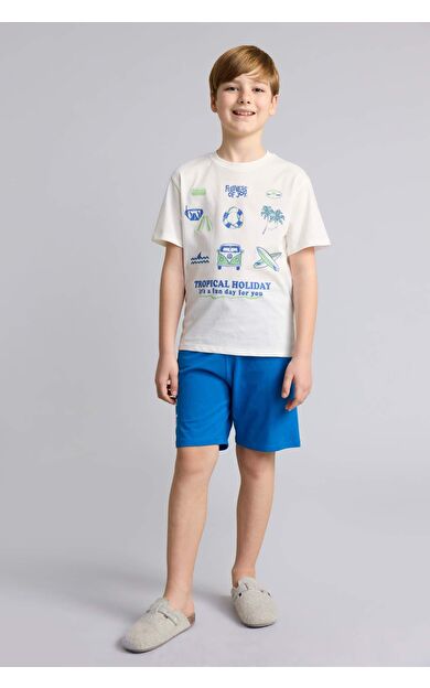 DeFacto Regular Fıt Baskılı 2'li Pijama Takımı Erkek Çocuk
