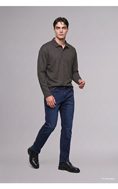 DeFacto Regular Fıt Polo Yaka Sweatshirt