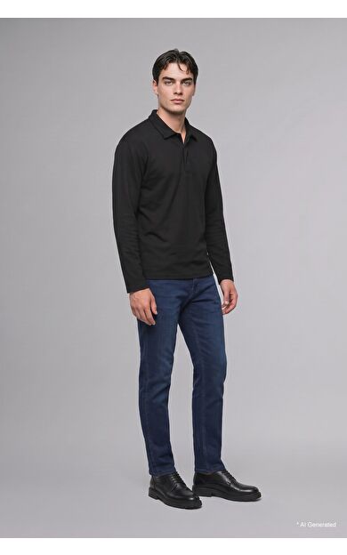 DeFacto Regular Fıt Polo Yaka Sweatshirt