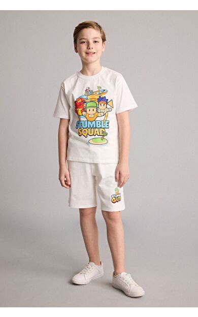 DeFacto Stumble Guys Sweatshirt Kumaşı Şort Erkek Çocuk