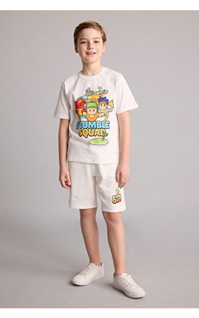 DeFacto Stumble Guys Sweatshirt Kumaşı Şort Erkek Çocuk