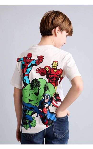 DeFacto Marvel Comıcs New Regular Fıt Bisiklet Yaka Kısa Kollu Tişört Erkek Çocuk