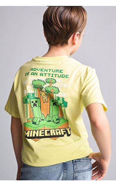 DeFacto Minecraft New Regular Fıt Bisiklet Yaka Kısa Kollu Tişört Erkek Çocuk