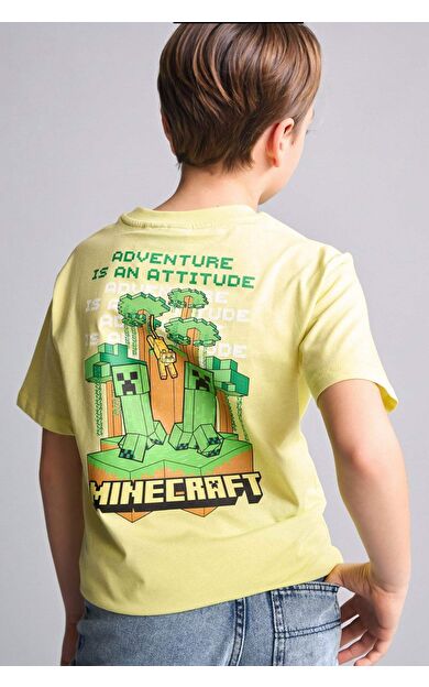 DeFacto Minecraft New Regular Fıt Bisiklet Yaka Kısa Kollu Tişört Erkek Çocuk