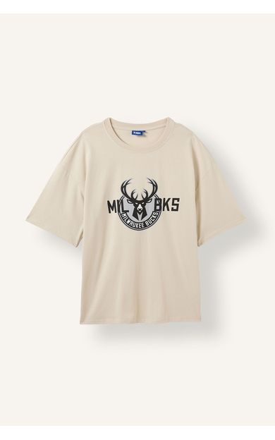 DeFacto NBA Mılwaukee Bucks Boxy Fıt Bisiklet Yaka Kısa Kollu Tişört